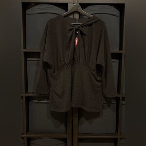 Pinup Couture PUG Laura Byrnes Blouse In Shimmer Black Size 4XL NWT